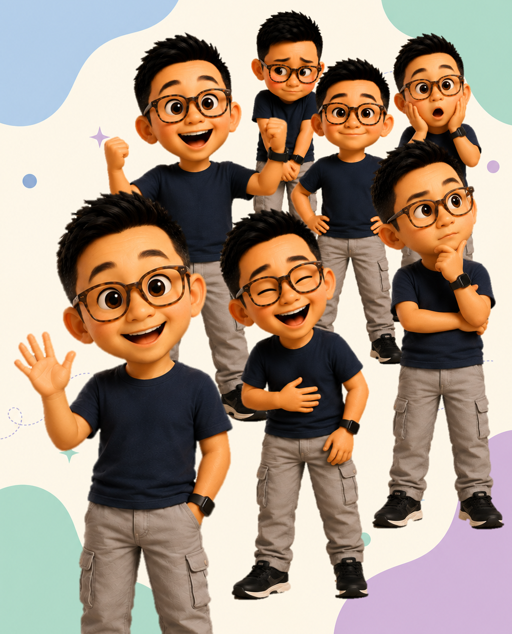 Little Jet showing seven learning emotions